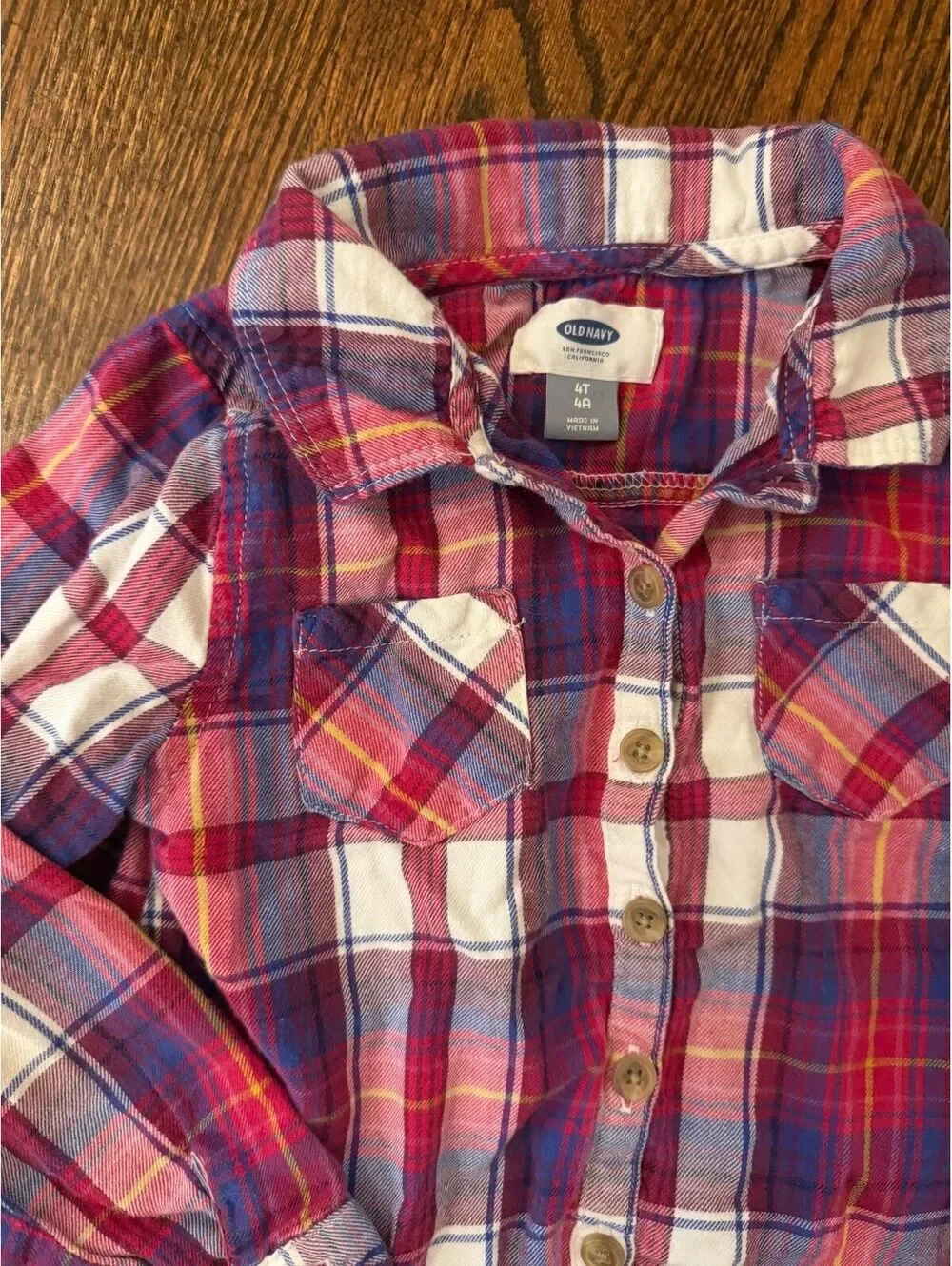 Old Navy Toddler Girls' 4T Plaid Button-Up Shirt Fall Family Pictures